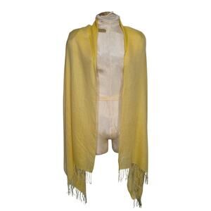 Piu‎ Natura Scarf blend 70% Baby Alpaca 30% Silk Yellow 36"L X 29"W NWT